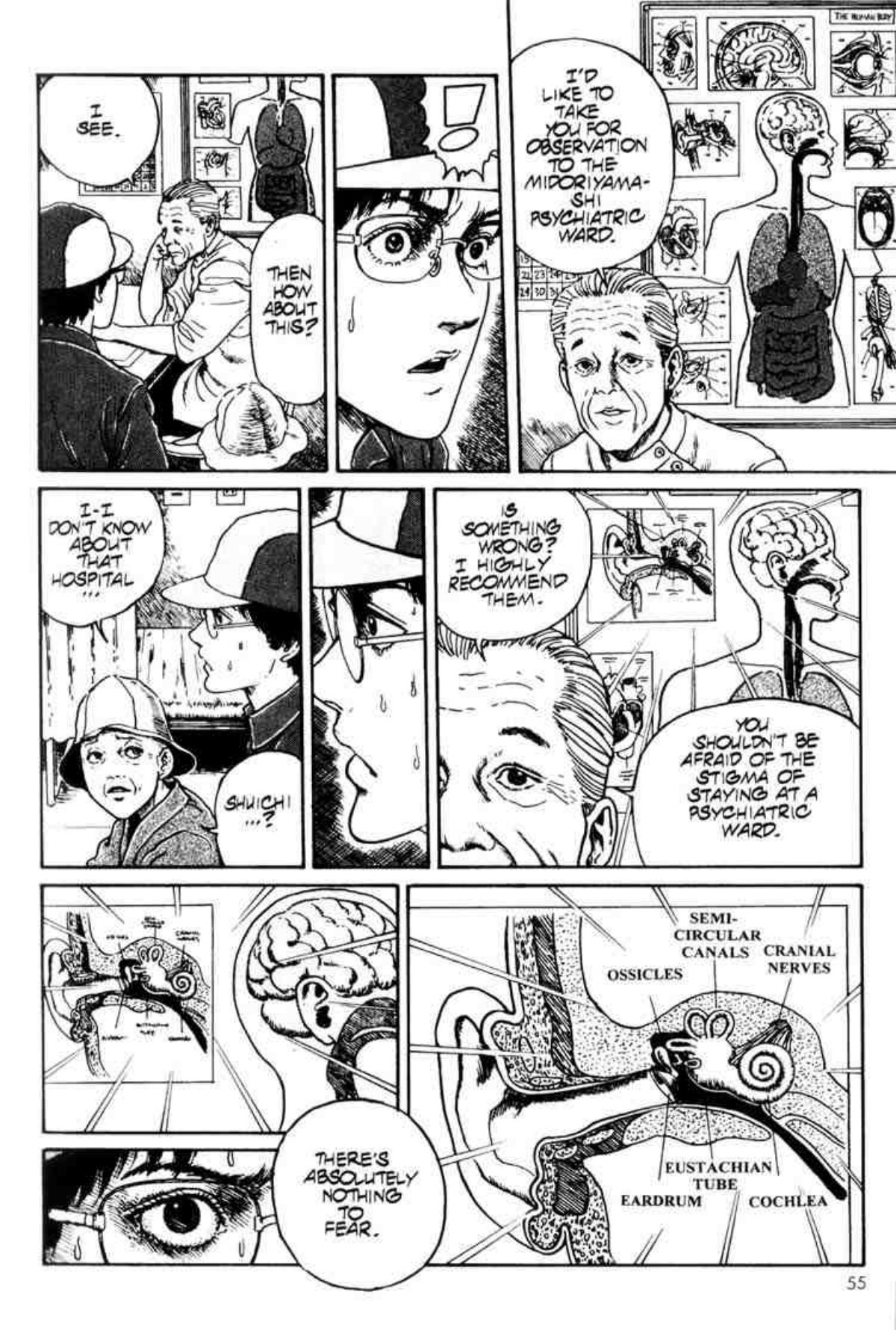 A nurse’s curled hair triggers a frightened reaction in Shuichi’s mother.
